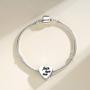 CLYQCL Charms Beads Fit Pandora charms Bracelet and Necklaces Love Heart Shape Charms With Faith, Hope, Love