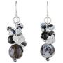 NOVICA Multi-Gem Quartz .925 Sterling Silver Cluster Earrings, Lovely Blend in Black