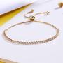 2 Pcs Cubic Zirconia Classic Tennis Bracelets Set Gold Silver Rose Gold with Sparkling Crystal Bracelets Exquisite Adjustable Slider Friendship Bracelets Crystal Jewelry for Women Girls