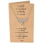 Quan Jewelry Phoenix Pendant Women Necklace, Bird Charm with Motivational Quote Card, Silver-tone - 100% Handmade