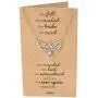 Quan Jewelry Phoenix Pendant Women Necklace, Bird Charm with Motivational Quote Card, Silver-tone - 100% Handmade