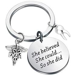 Dental Hygienist Gifts She Believed She Could So She Did Keychain Dentist Jewelry Graduation Gift For DH