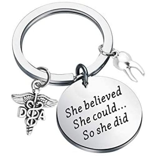 Dental Hygienist Gifts She Believed She Could So She Did Keychain Dentist Jewelry Graduation Gift For DH