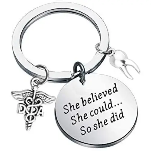 Dental Hygienist Gifts She Believed She Could So She Did Keychain Dentist Jewelry Graduation Gift For DH Dental Hygienist Gifts She Believed She Could So She Did Keychain Dentist Jewelry Graduation Gift For DH