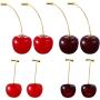 4 Pairs Cherry Drop Earrings Cherry Dangle Jewelry Fruit Dangle Earrings for Women Friends
