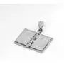 Religious Jewelry by FDJ Polished Sterling Silver 3D Holy Bible Book w/Lords Prayer Pendant Necklace