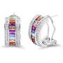 Multicolor AAA CZ Necklace & Earrings Jewelry Set Trendy Cubic Zirconia Omega Clip Earring Cable Chain