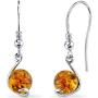 Baltic Amber Spherical Fishhook Earrings Sterling Silver Cognac Color