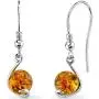 Baltic Amber Spherical Fishhook Earrings Sterling Silver Cognac Color Baltic Amber Spherical Fishhook Earrings Sterling Silver Cognac Color