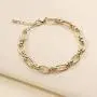 N/H Rectangle Link Bracelets for Women Gold Handmade Geometric Paperclip Classic Chain  Bracelet for Women Jewelry Gift