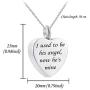HQ I Used to be his Angle, Now Hes Mine Angel Wings Charm Cremation Jewelry Keepsake Memorial Urn Necklace with Birthstone Crystal