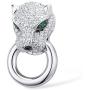 Santuzza Panther White Cubic Zirconia Pendant for Women 925 Sterling Silver Leopard Head Jewelry