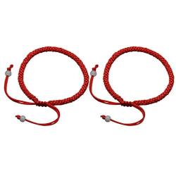 Skyflying 2PCS Cotton Red Line Lucky Love Chain Kabbalah Adjustable Bracelet Ankle Chain Protection Faith Unisex