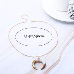 Jovono Boho Fashion Crescent Moon Pendants Necklaces Hammered Moon Necklace Jewelry for Women and Girls (Gold+Veins)