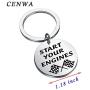 CENWA Race Day Gift Street Racing Gift Start Your Engines Keychain Checkered Flag Jewelry Car Racing Gift Drag Racing Gift