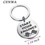 CENWA Race Day Gift Street Racing Gift Start Your Engines Keychain Checkered Flag Jewelry Car Racing Gift Drag Racing Gift