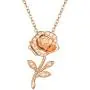 Disney Beauty and the Beast Pink Gold Over Sterling Silver Enchanted Rose Cubic Zirconia Necklace 18'' Disney Beauty and the Beast Pink Gold Over Sterling Silver Enchanted Rose Cubic Zirconia Necklace 18''