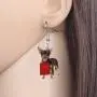 DOWAY Acrylic Rose Heart Bulldog/Yorkshire Terrier/Chihuahua Earrings Dangle Drop Pet Dog Jewelry for Women Girls Gift
