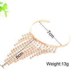 Sakytal Crystal Tassel Arm Bracelet Gold Rhinestone Arm Cuff Shining Upper Arm Bangle Bracelet Nightclub Armband for Women and Girls (Gold)
