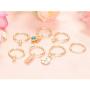 Bmadge Dangle Eerrings Gold Crystal Huggie Earrings Set Bar Circle Statement Earrings Jewelry for Women and Girls（7Pcs）