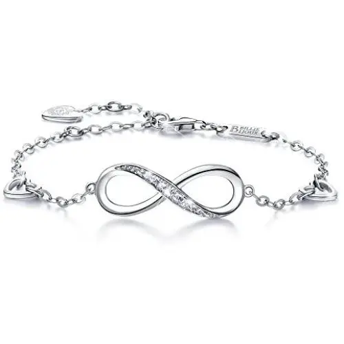 Billie Bijoux Womens 925 Sterling Silver Infinity Endless Love Symbol Charm Adjustable Bracelet Gift for Women Girls Mom Mothers Day Billie Bijoux Womens 925 Sterling Silver Infinity Endless Love Symbol Charm Adjustable Bracelet Gift for Women Girls Mom Mothers Day