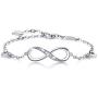 Billie Bijoux Womens 925 Sterling Silver Infinity Endless Love Symbol Charm Adjustable Bracelet Gift for Women Girls Mom Mothers Day