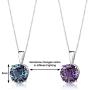 14 Karat White Gold Round Cut 2.35 Carats Created Alexandrite Pendant