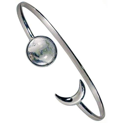 Once a Moon Moon DUST Sterling Silver Starlet Bracelet-Bangle | Authenticate Moon Meteorite | Extraordinary Lunar Moondust