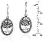 AeraVida Thriving Tree of Life Oval Frame .925 Sterling Silver Jewelry Set