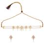 Efulgenz Indian Bollywood 14 K Gold Plated Cubic Zirconia Faux Ruby Emerald Pearl Choker Necklace Earring Bridal Jewelry Set