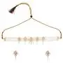 Efulgenz Indian Bollywood 14 K Gold Plated Cubic Zirconia Faux Ruby Emerald Pearl Choker Necklace Earring Bridal Jewelry Set
