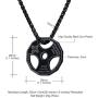 U7 Men Women Fitness Dumbbell Necklace Stainless Steel Weight Plate Barbell Chain Pendant Necklace,Customizable