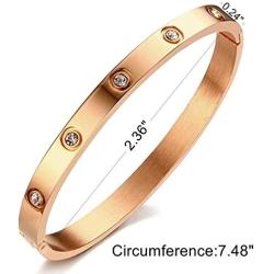 YCSLYW Love Friendship Stainless Steel Bracelet Bracelet Hinge Love Jewelry with Crystal Bracelet Gift Gift for Female Teen Girl