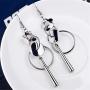 ZRosse 2 Pairs Floral rhinestone Long Earrings Pendientes Jewelry Round Dangle Earrings For Women Gold Color Fashion