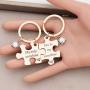 Zuo Bao Couple Jewelry You are My Sunshine My Only Sunshine Key Ring Stainless Steel Jigsaw Puzzle Piece Matching Pendant Keychain Set