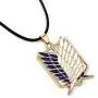 AILUOR Attack On Titan Necklace, Investigation Corps Pendant Necklace, Wings of Freedom Cosplay Necklace Leather Rope Investigation Anime Cartoon Lovers Jewelry for Boys Girls Anime Fan