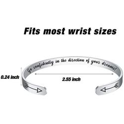 WingLoveLemonmini Inspiring Stainless Steel Cuff Bracelet Carved Spell Cuff Bracelet Friendship Bracelet Personalized Christmas Gift Friendship Gift Inspirational Gift for Women for girls for boy