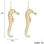 BELUCKIN Nautical Alloy Seahorse Dangle Earrings Women Animal Jewelry