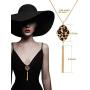 Hicarer 5 Pieces Leopard Jewelry Set Leopard Bracelet Earring Necklace for Women Girls