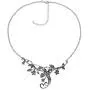 PZ Paz Creations 925 Sterling Silver Floral Swirl Gemstone Statement Necklace PZ Paz Creations 925 Sterling Silver Floral Swirl Gemstone Statement Necklace