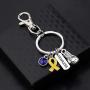 UJIMS Down Syndrome Awareness Gift Blue and Yellow Ribbon Keychain Trisomie 21 Support Jewelry Yellow Boxing Glove Fearless Down Syndrome Jewelry
