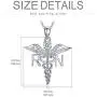 WINNICACA Sterling Silver Caduceus Angel Wings Nurse Necklace Stethoscope Necklaces for Graduation Birthday Nurses Day Gift for Her,18+2 Inch Rolo Chain