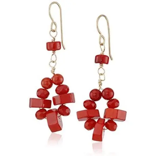 Barse Red Sea Bamboo Drop Earrings Barse Red Sea Bamboo Drop Earrings