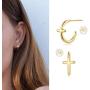 MYEARS Hoop Earrings Gold Half Open 14K Gold Filled Tiny Boho Beach Simple Delicate Handmade Hypoallergenic Jewelry Gift