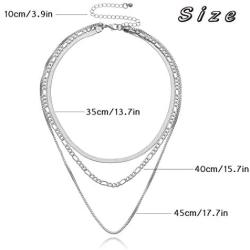 Jeairts Punk Layered Necklace Snake Bone Choker Necklaces Minimalist Necklace Chain Jewelry for Women and Girls