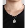 VASSAGO Stainless Steel Sixth Pentacle of Mars Key of Solomon Seal Pendant Necklace Engraved Round Charm Talisman Necklaces Jewelry for Men Women Teens Christmas Birthday New Year Gifts