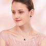 CDE Lucky Clover Jewelry Set Rose Gold Plated Embellished with Crystals from Swarovski Necklace and Earrings for Women Heart to Heart Shape Women Jewelry Gift