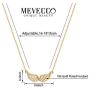 Mevecco Gold Dainty Angel Wings Necklace for Women 18K Gold Plated Guardian Angel Fashion Pendant Necklace