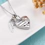 Cat Eye Jewels Memorial Ash Holder Urn Necklace Stainless Steel Heart Angel Wing Cremation Keepsake with Funnel Kit Necklace for Ashes for Men Women