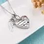 Cat Eye Jewels Memorial Ash Holder Urn Necklace Stainless Steel Heart Angel Wing Cremation Keepsake with Funnel Kit Necklace for Ashes for Men Women